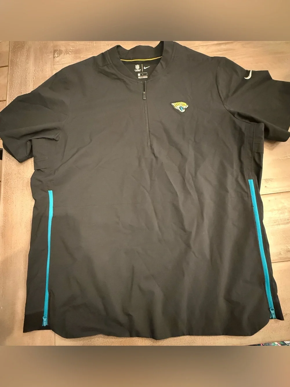 Nike Jacksonville Jaguars Men's Black Coach Pullover zip sides Sz L Preowned
